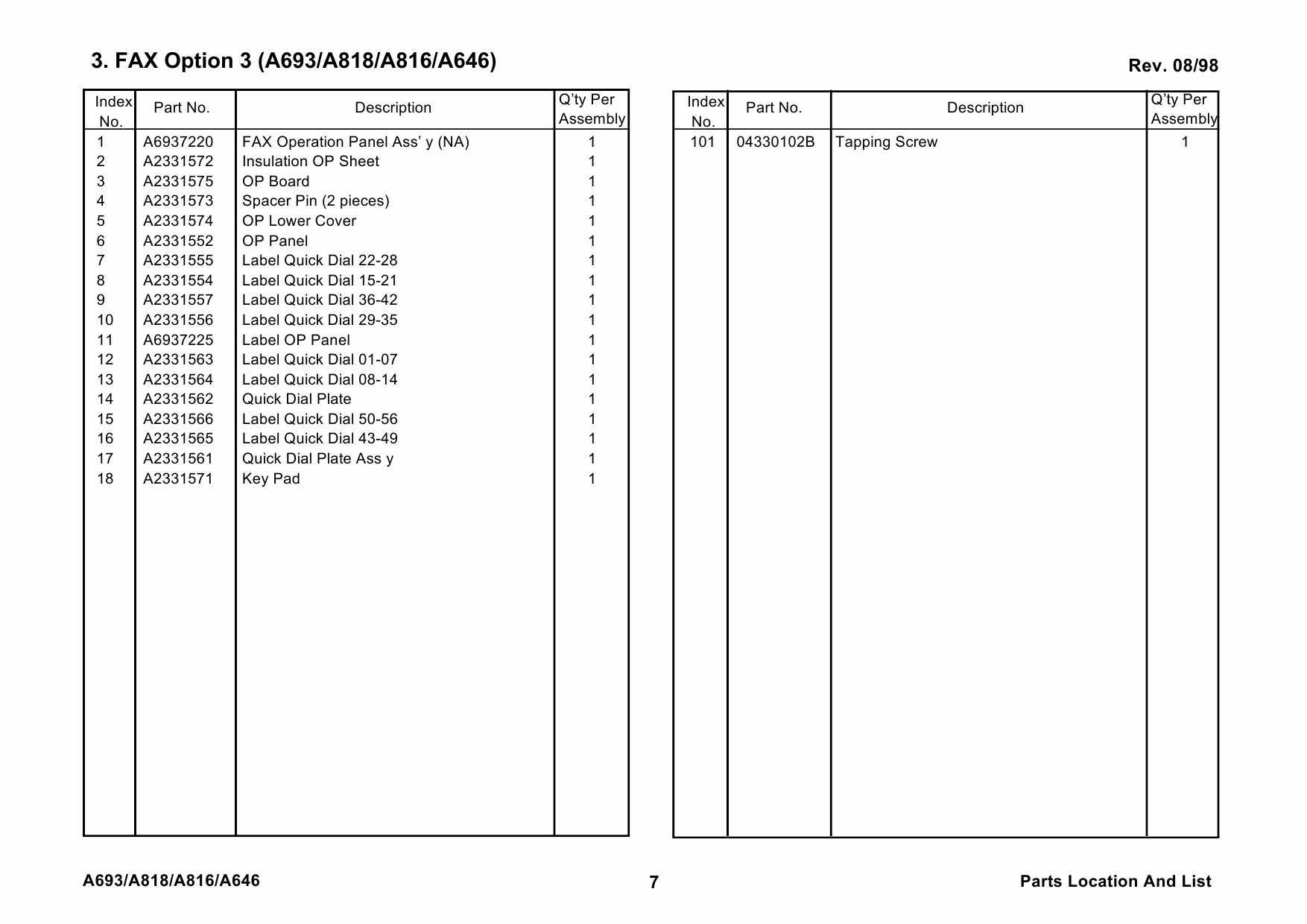 RICOH Options A693 FAX-OPTION Parts Catalog PDF download-4